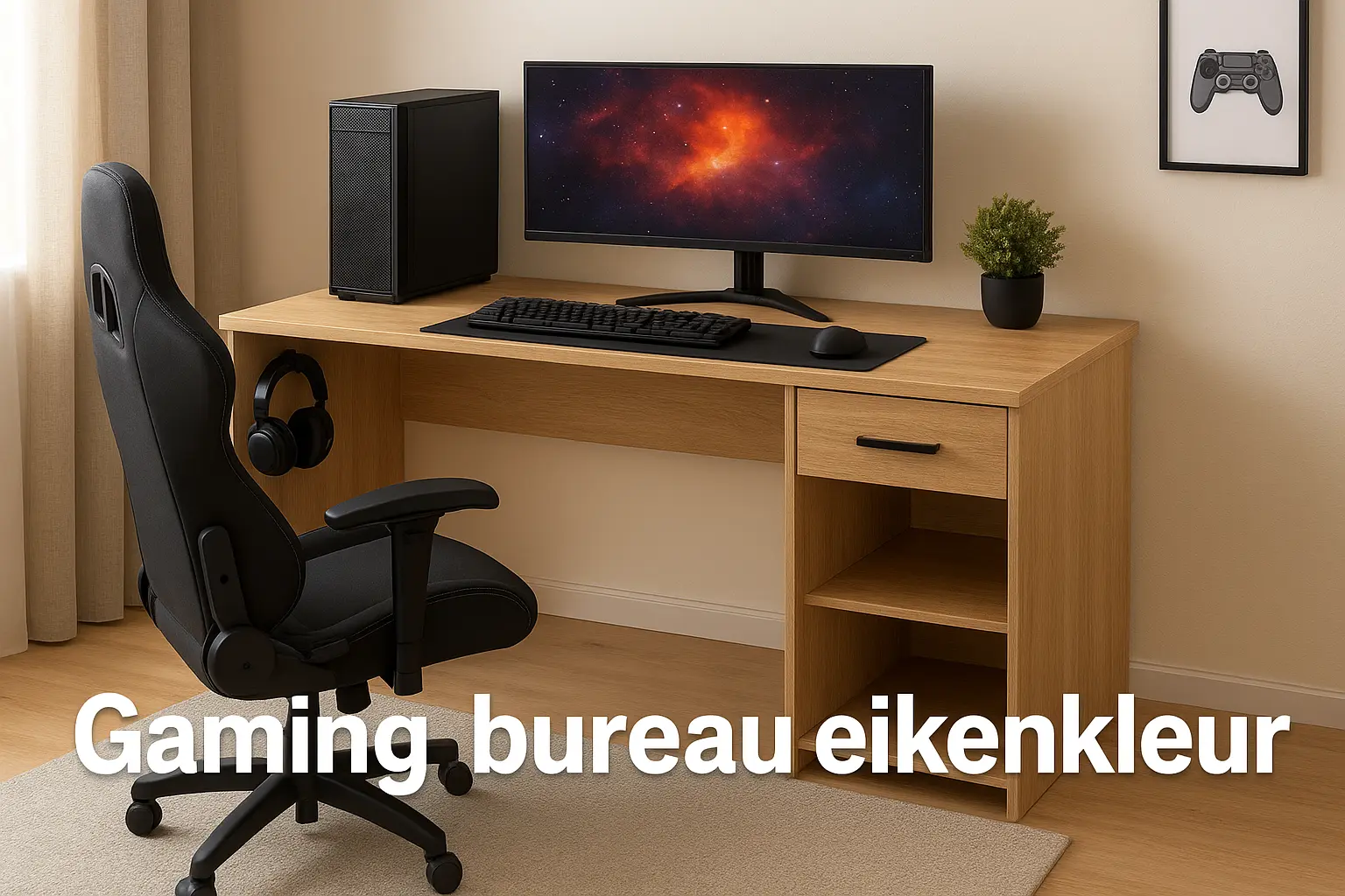 gaming bureau eikenkleur